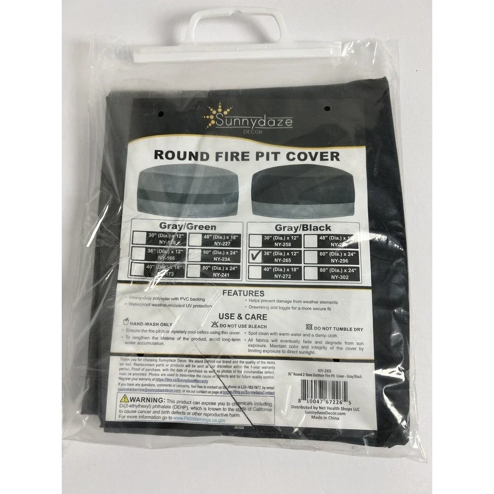 Sunnydaze Decor Fire Pit Cover Round 36